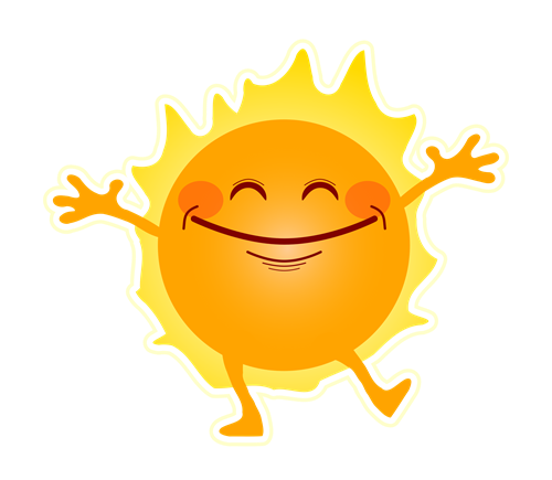 Cartoon sun smiling