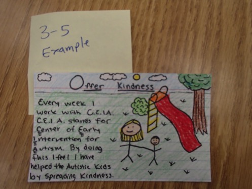 Offer kindness flash card